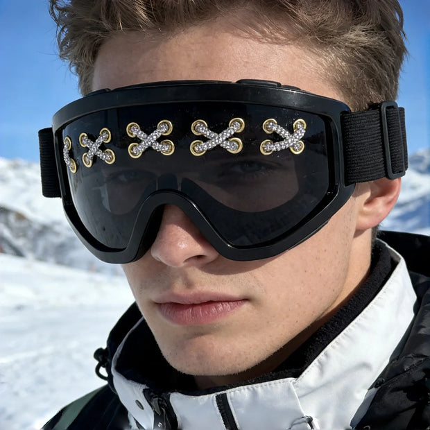 Rebel Rider Ski Goggles – Anti-Fog UV Studded Winter Goggles – Wicked Tender