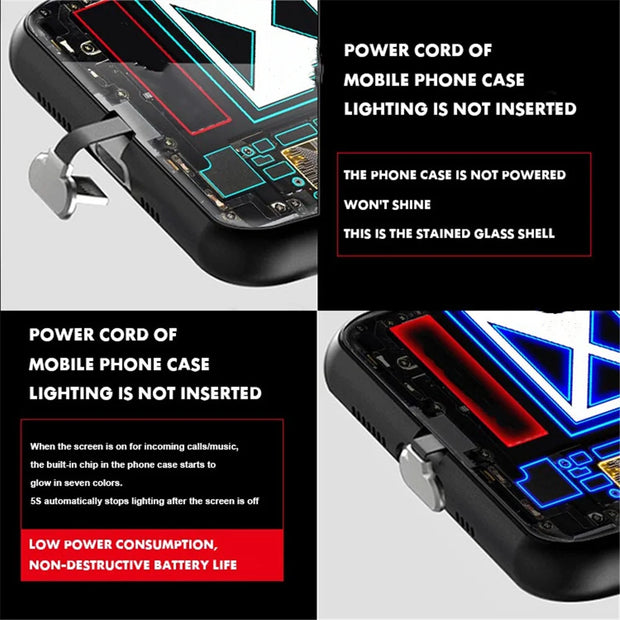 LED Luminous Phone Case – 7 Color Flash Intelligent Cover – Wicked Tender