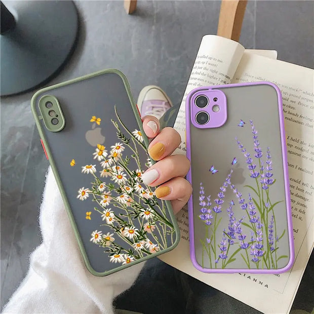 Sage Green Wild Flower Phone Case - Clear Flower Phone Case Wicked Tender