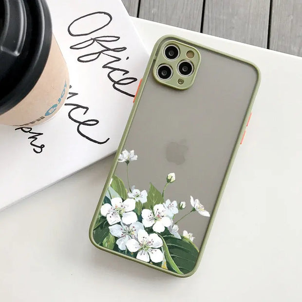 Sage Green Wild Flower Phone Case - Clear Flower Phone Case Wicked Tender