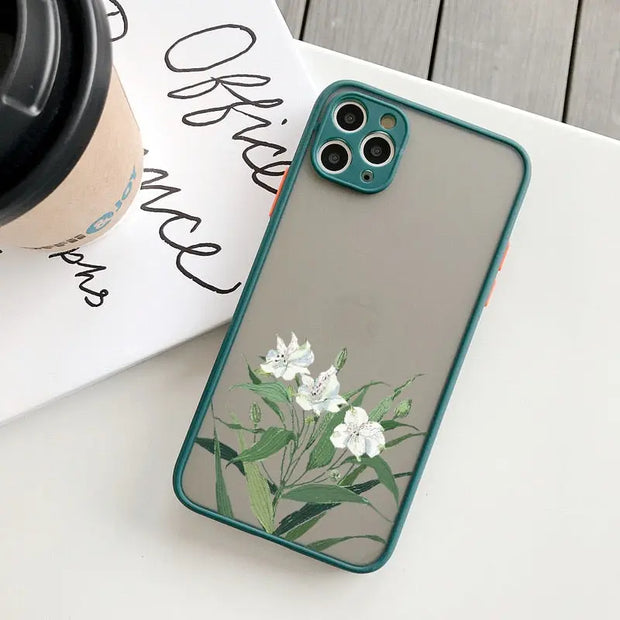 Sage Green Wild Flower Phone Case - Clear Flower Phone Case Wicked Tender