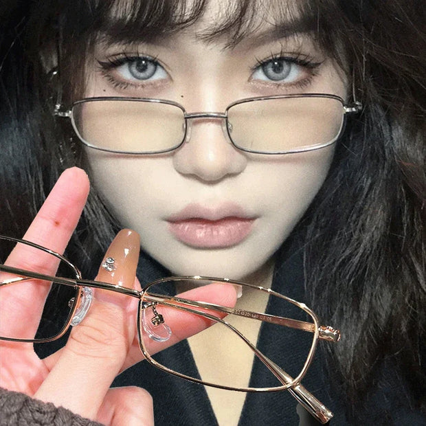 Blue Light Blocking Rectangle Glasses for Women Y2K Eyewear Amazon.com: TJUTR Office-Siren Bayonetta Glasses, Blue Light  main image 2