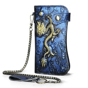 Dragon & Tiger Forge Wallet – Handcrafted Mythic Leather Wallet for Power & Balance