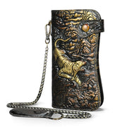 Dragon & Tiger Forge Wallet – Handcrafted Mythic Leather Wallet for Power & Balance