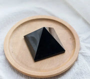 Small Black Obsidian Pyramid - Natural Polished Obsidian Crystal for Tarot, Reiki, Witchcraft, 4cm, 6cm, 8cm, 10cm Wicked Tender