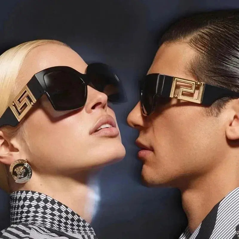 Gold Accent Oversized Square Sunglasses | Fashion & Luxury 