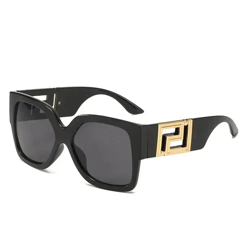 Gold Accent Oversized Square Sunglasses | Fashion & Luxury  display picture 2