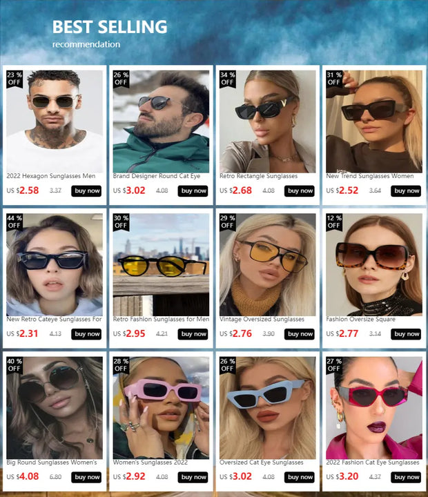 Surendra 04 - INS Vintage Cat Eye Sunglasses Women Square Small Frame Sun Glasses Female Brand Designer Retro Shades Fashion Oculos De Sol Wicked Tender