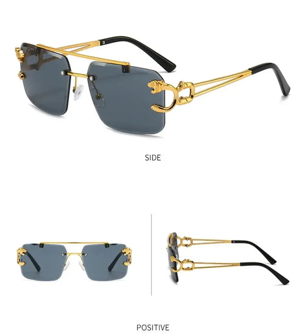 Surendra 10 - Luxury Square Sunglasses Man Woman Brand Designer Vintage Rimless Sun Glasses Male Female Fashion Retro Mirror Oculos De Sol Wicked Tender
