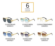 Surendra 10 - Luxury Square Sunglasses Man Woman Brand Designer Vintage Rimless Sun Glasses Male Female Fashion Retro Mirror Oculos De Sol Wicked Tender