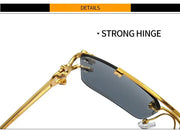 Surendra 10 - Luxury Square Sunglasses Man Woman Brand Designer Vintage Rimless Sun Glasses Male Female Fashion Retro Mirror Oculos De Sol Wicked Tender