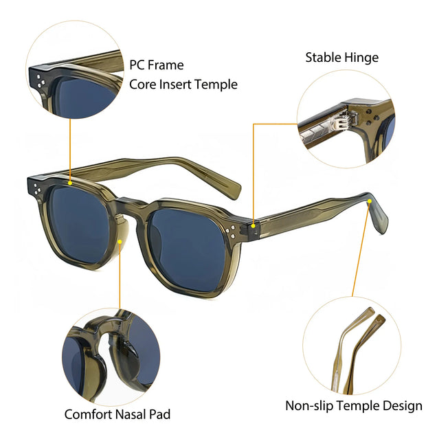 Surendra 18 - CATERSIDE Retro Punk Men Sunglasses Small Frame Square Personalized Design Sun Glasses Women Travel Party Business Festival Gift Wicked Tender