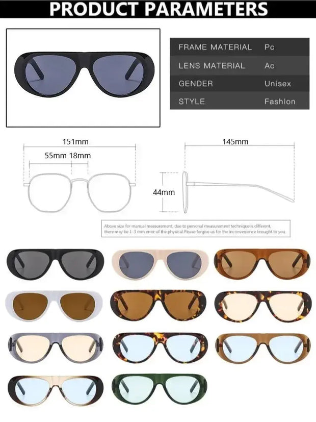 Surendra 38 - Retro Big Frame Punk Sunglasses Women Fashion New Oversized Sunglasses Gradient Color Vintage Round Glasses Goggles Wicked Tender