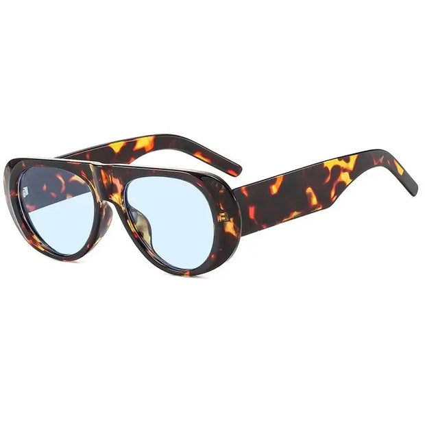Surendra 38 - Retro Big Frame Punk Sunglasses Women Fashion New Oversized Sunglasses Gradient Color Vintage Round Glasses Goggles Wicked Tender