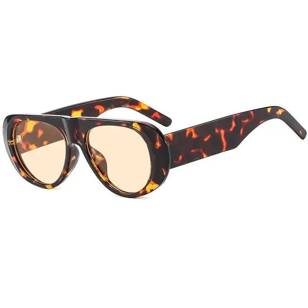Surendra 38 - Retro Big Frame Punk Sunglasses Women Fashion New Oversized Sunglasses Gradient Color Vintage Round Glasses Goggles Wicked Tender