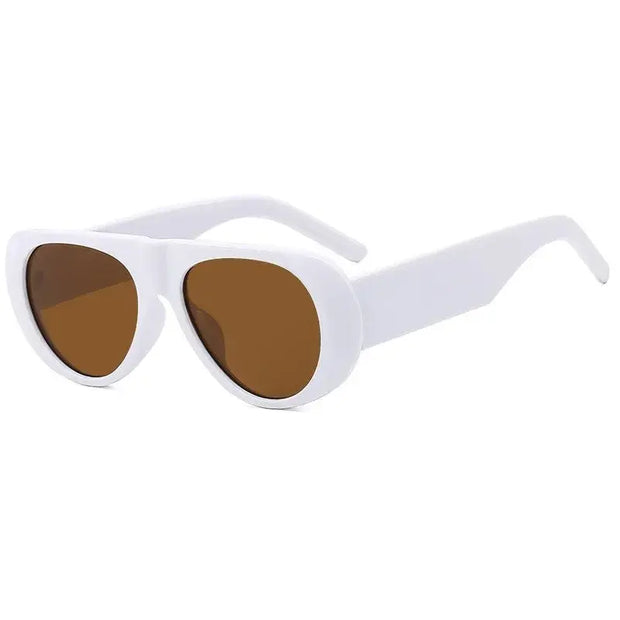 Surendra 38 - Retro Big Frame Punk Sunglasses Women Fashion New Oversized Sunglasses Gradient Color Vintage Round Glasses Goggles Wicked Tender