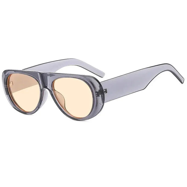 Surendra 38 - Retro Big Frame Punk Sunglasses Women Fashion New Oversized Sunglasses Gradient Color Vintage Round Glasses Goggles Wicked Tender