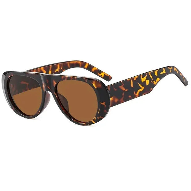 Surendra 38 - Retro Big Frame Punk Sunglasses Women Fashion New Oversized Sunglasses Gradient Color Vintage Round Glasses Goggles Wicked Tender