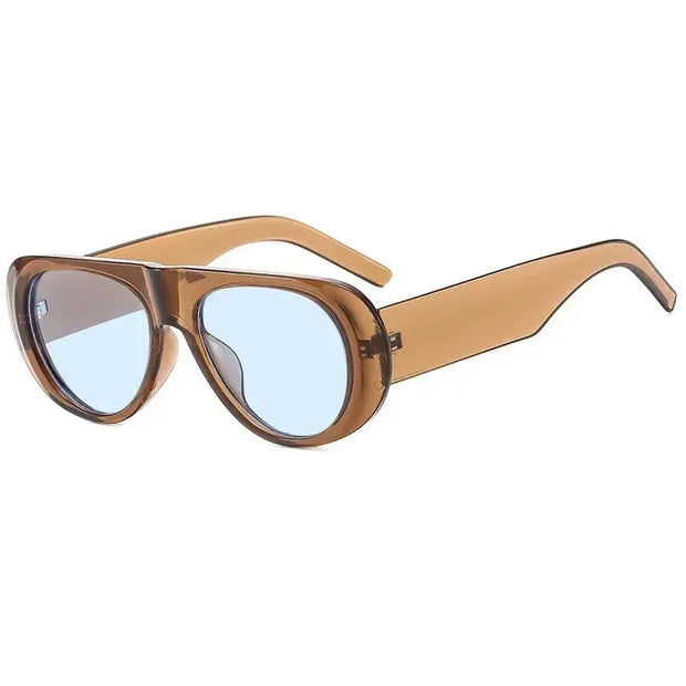Surendra 38 - Retro Big Frame Punk Sunglasses Women Fashion New Oversized Sunglasses Gradient Color Vintage Round Glasses Goggles Wicked Tender
