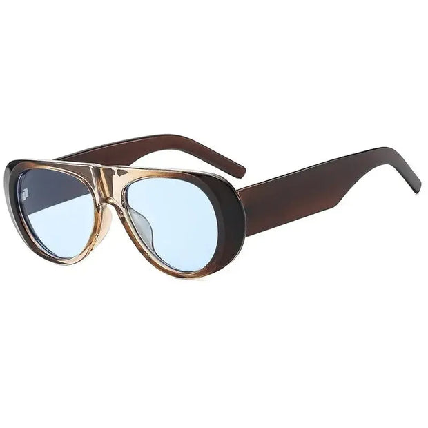 Surendra 38 - Retro Big Frame Punk Sunglasses Women Fashion New Oversized Sunglasses Gradient Color Vintage Round Glasses Goggles Wicked Tender