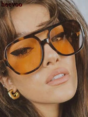 Surendra 39 - Ins Style Vintage Square Punk Sunglasses Women Retro Brand Oversized Frame Sun Glasses Female Black Yellow Glasses Oculos De Sol Wicked Tender