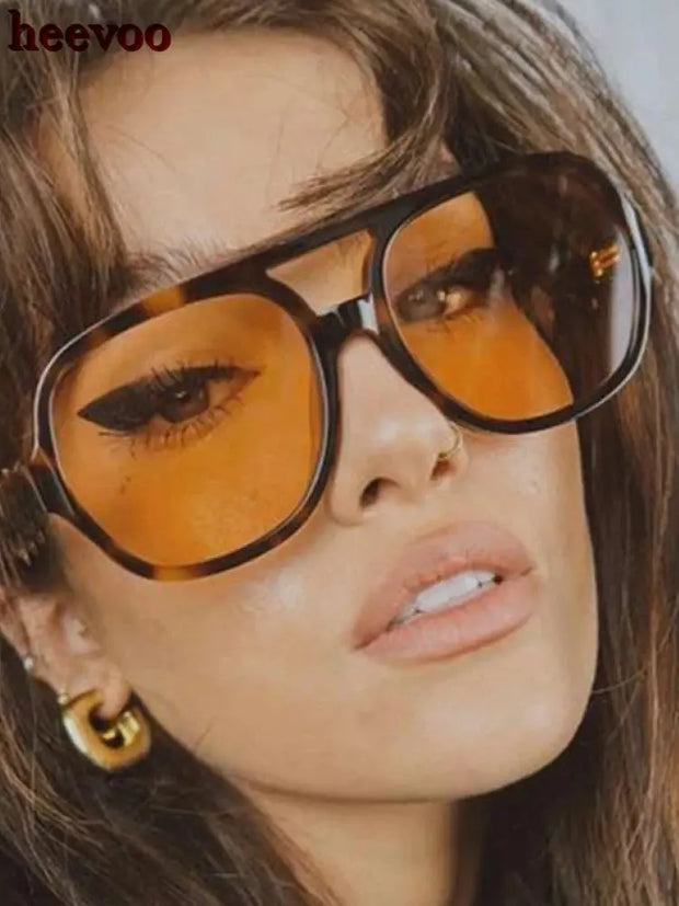Surendra 39 - Ins Style Vintage Square Punk Sunglasses Women Retro Brand Oversized Frame Sun Glasses Female Black Yellow Glasses Oculos De Sol Wicked Tender