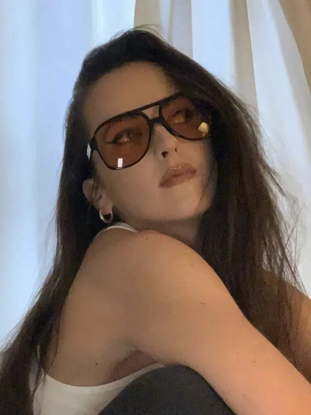 Surendra 39 - Ins Style Vintage Square Punk Sunglasses Women Retro Brand Oversized Frame Sun Glasses Female Black Yellow Glasses Oculos De Sol Wicked Tender