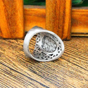 Vintage Oval Tigers Eye Crystal Gemstone Ring - Antique Flower Pattern Bezel Ring Wicked Tender