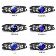 Glow In The Dark Bracelet Zodiac Sign Glow In The Dark Bracelet - Personalized Leather Bracelets Wicked Tender