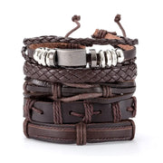 Mens Stacked Bracelets 5-Piece Mens Stacked Bracelets - Mens Leather Bracelets Braided Wicked Tender