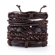 Mens Stacked Bracelets 5-Piece Mens Stacked Bracelets - Mens Leather Bracelets Braided Wicked Tender