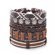 Mens Stacked Bracelets 5-Piece Mens Stacked Bracelets - Mens Leather Bracelets Braided Wicked Tender