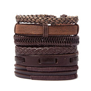 Mens Stacked Bracelets 5-Piece Mens Stacked Bracelets - Mens Leather Bracelets Braided Wicked Tender