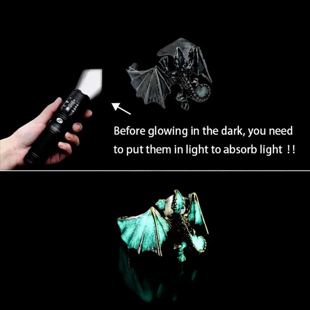 Glow In The Dark Dragon Ring Adjustable Glow In The Dark Dragon Ring - Gothic Ring For Men and Women Wicked Tender