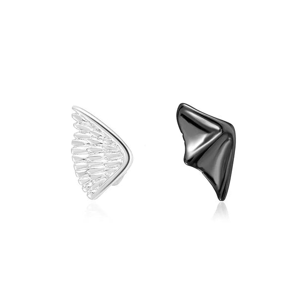 Angel Demon - Matching Devil & Angel Earring Set, Black and White Earrings Wicked Tender