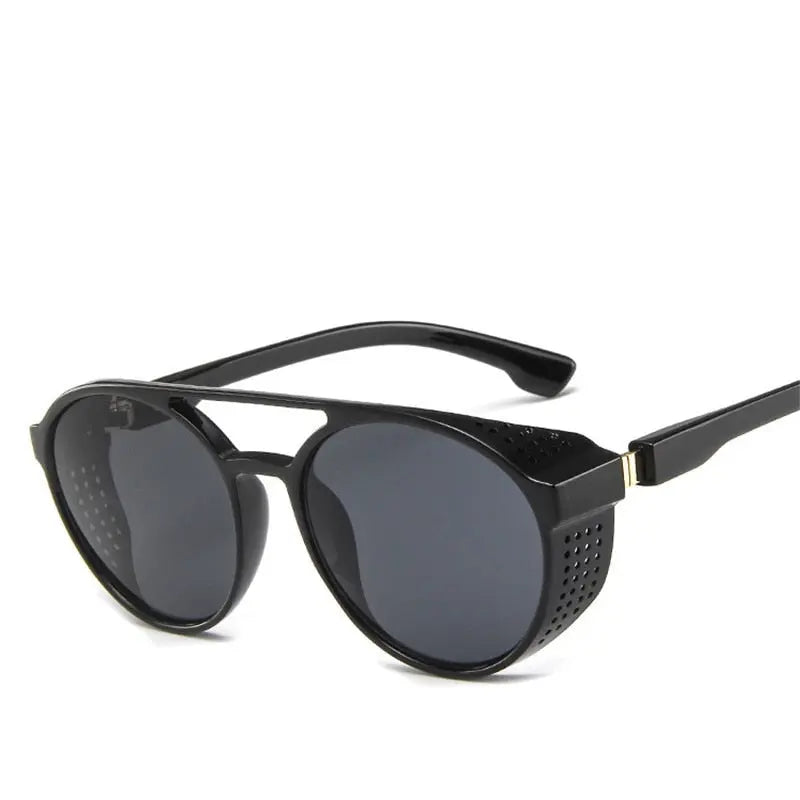 Aviator Side Shield Sunglasses - Oversized Black with Side 