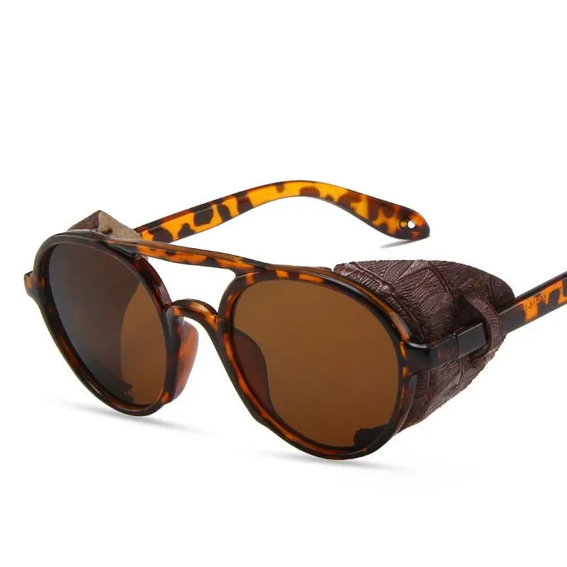 Aviator Sunglasses with Leather Side Shields - Oversized  display picture 3