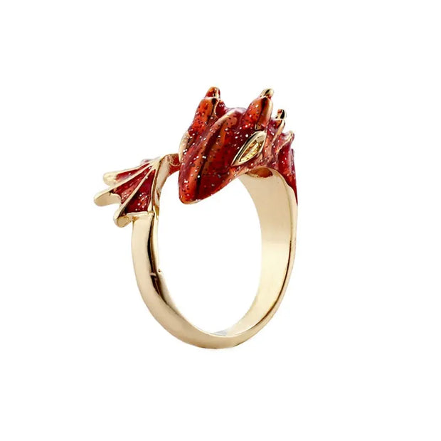 Cute Dragon Ring Baby Dragon Hatchling Dragon Ring - Open Adjustable Cute Dragon Rings Wicked Tender
