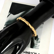 Bamboo Shaped Bangle - Gold Plated Stainless Steel Bracelet, Bamboo Tree Design Wicked Tender