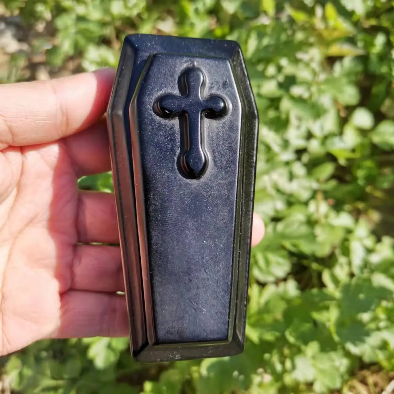 Black Obsidian Coffin Removable Lid - 10cm Casket Storage Container ...