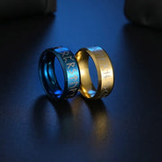 Black Viking Symbol Ring - Stainless Steel Vintage Viking Ring for Men Norse Mythology Jewelry Blue Viking Ring Gold Viking Ring Viking Rune Ring Mens Stainless Steel Ring Wicked Tender