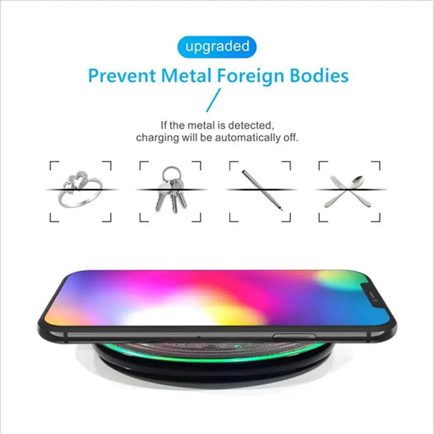 Colorful Magic Array Charging Pad - Universal Charging Pad That Lights Up, Wireless Charger for iPhone 11, 12, 13, 14, Pro, Pro Max, Plus, SE Samsung Galaxy Xiaomi Google Pixel Wicked Tender