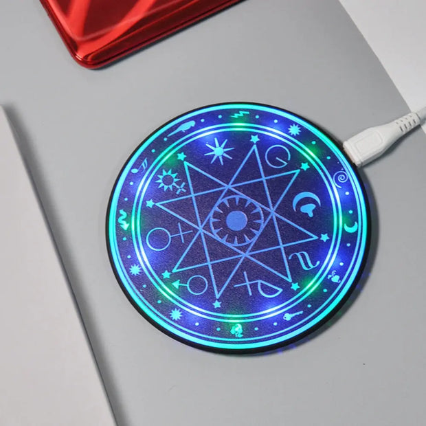 Colorful Magic Array Charging Pad - Universal Charging Pad That Lights Up, Wireless Charger for iPhone 11, 12, 13, 14, Pro, Pro Max, Plus, SE Samsung Galaxy Xiaomi Google Pixel Wicked Tender