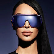 Futuristic Visor Sunglasses Cyber Sunglasses - Futuristic Visor Sunglasses Curvy Sunglasses Oversized Mirror Sunglasses Wicked Tender