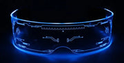 Cyberpunk Sunglasses Cyber Lights - Cyberpunk Sunglasses Light Up Visor Glasses Futuristic Wrap Around Sunglasses Wicked Tender