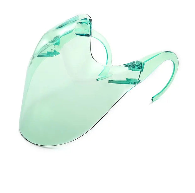 Cyber Summer - Women's Large Fashion Face Shield, Mouth and Nose Cover, Cyber Punk Clear Transparent Anti-Spray Protective Mouth Shield Wicked Tender