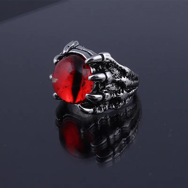 Dark Evil Dragon Eye Ring - Adjustable Medieval Gothic Ring Wicked Tender