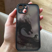 Dark Mist Black Dragon Phone Case - Black Aesthetic Phone Case, Chinese Dragon Ink Art Phone Case for iPhone 11, 12, 13, 14, Pro, Max, Pro Max, Plus, Mini, XR Wicked Tender