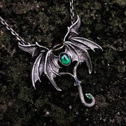 Gothic Necklace For Men Dragon Wing Demon Necklace - Large Evil Gothic Necklace For Men Wicked Tender