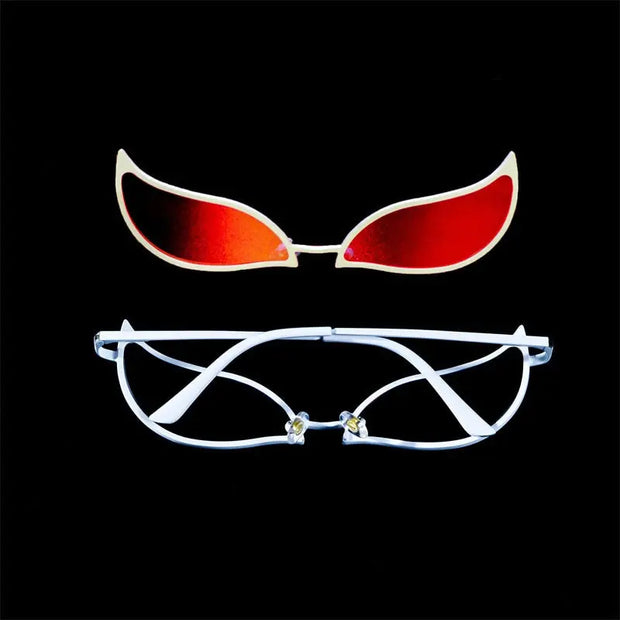 Doflamingo Sunglasses - One Piece Sunglasses White Cat Eye Sunglasses Orange Mirror Sunglasses Oversized White Sunglasses Anime Sunglasses Pirate Sunglasses Cosplay Sunglasses White Frame Wicked Tender